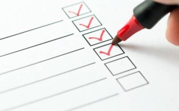 red marker marking checklist list