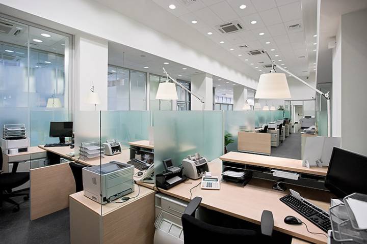 office cabinets separated by glass