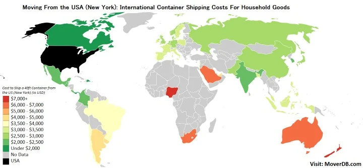 map shipping rates usa