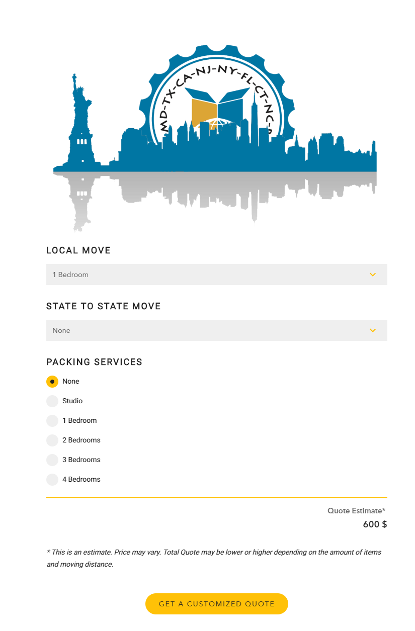 The Handy Moving Quote Calculator Moving Company NYC