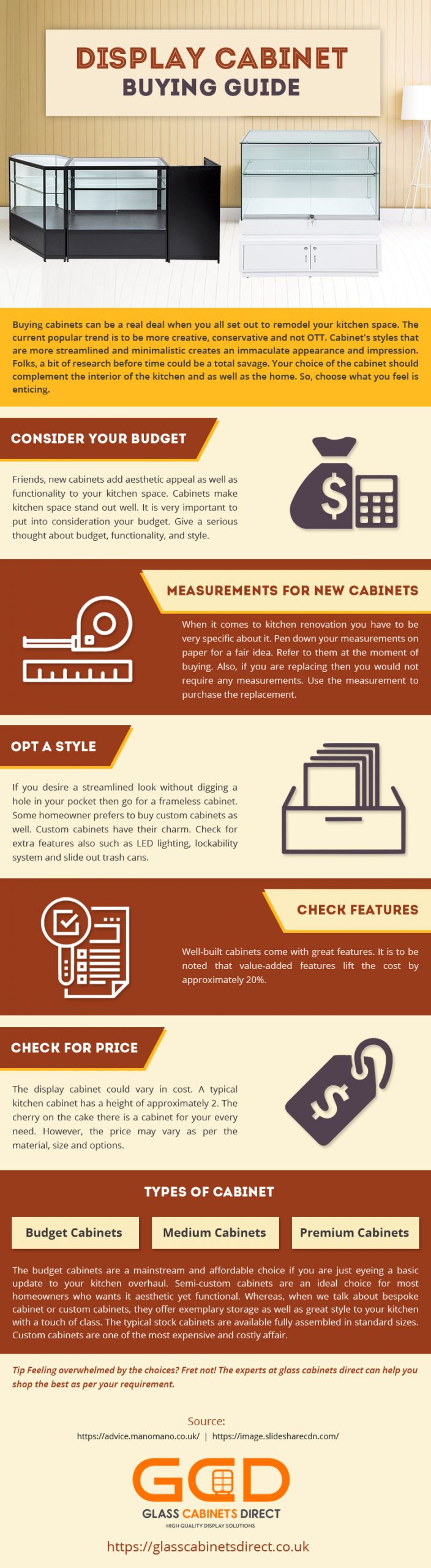 infographic on buying a display cabinet