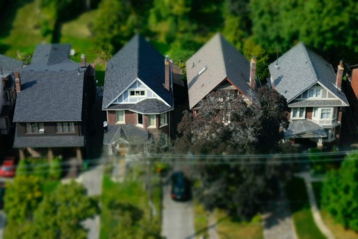 houses in tree-lined neighborhood