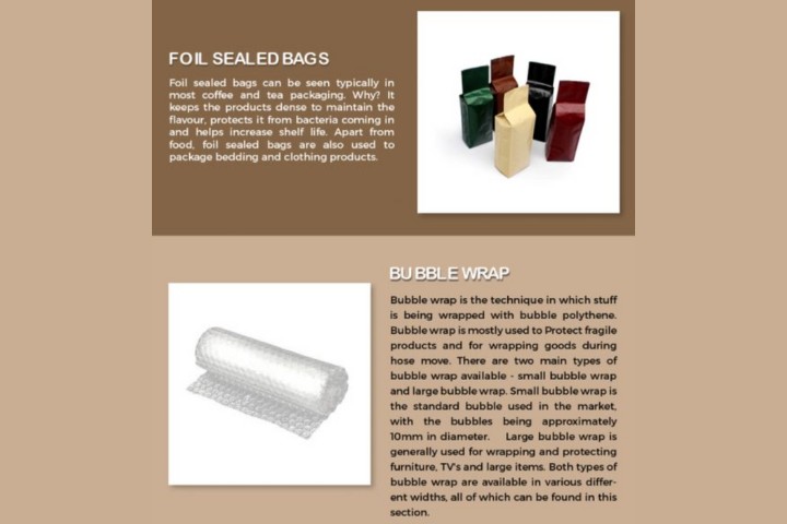 Types of packaging foil sealed bags