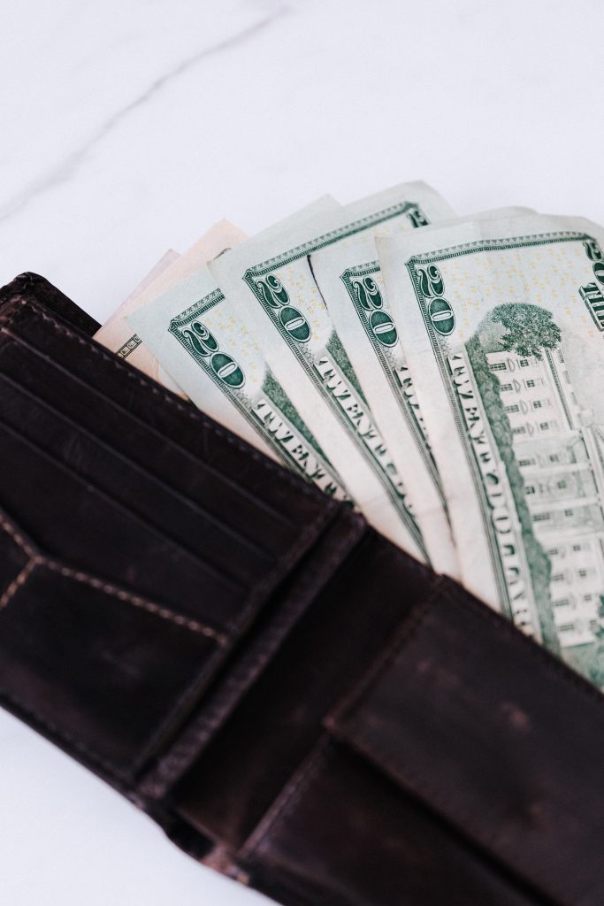 $20 bills in a wallet