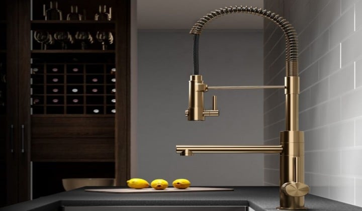 gold kitchen faucet