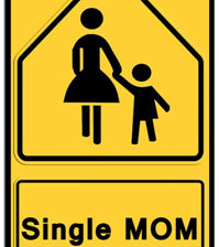 single mom traffic sign
