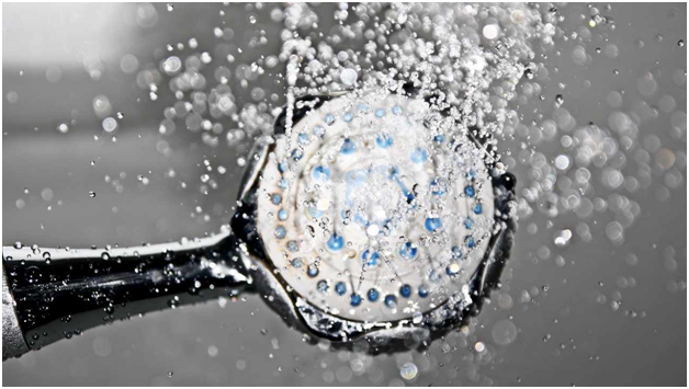 water coming out of shower head