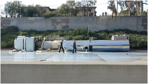 overturned truck