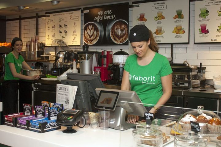 workers in an ice cream shop