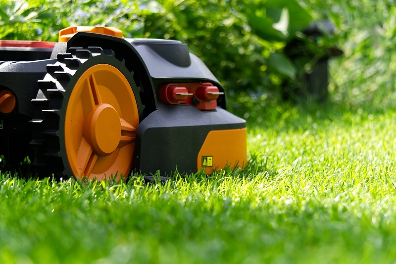 lawn machine on grass