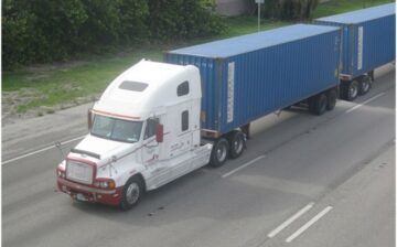 semi-truck on a highway