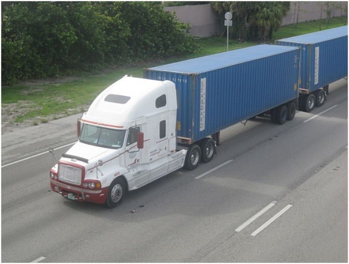 semi-truck on a highway