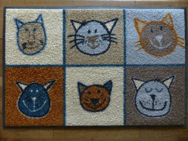 door mat with cat cartoons
