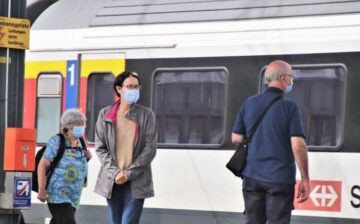 train station platform during COVID-19