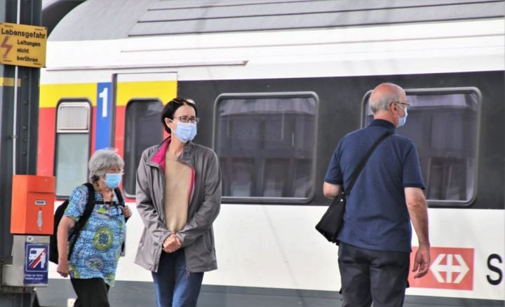 train station platform during COVID-19