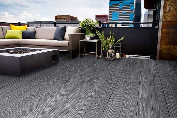 deck decorated with plants and Buddha