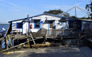 destroyed house in the bay