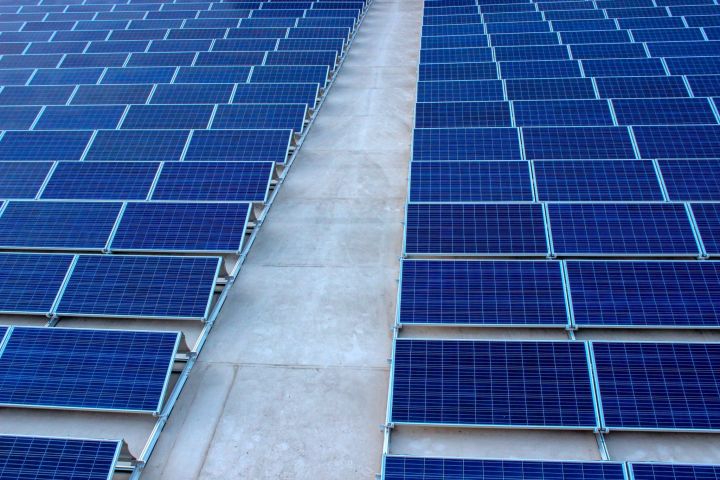 row of solar panels