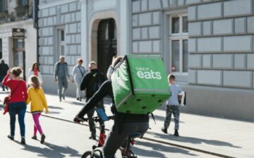 Uber Eats delivery rider on the street