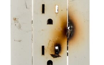 electrical outlet with scorch marks