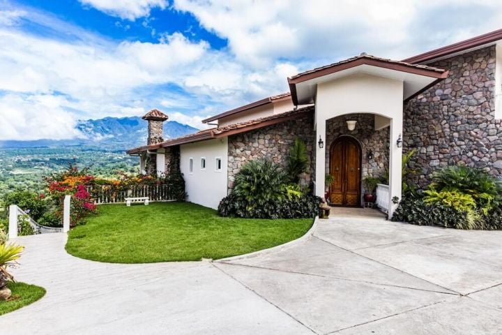 home with stone facade