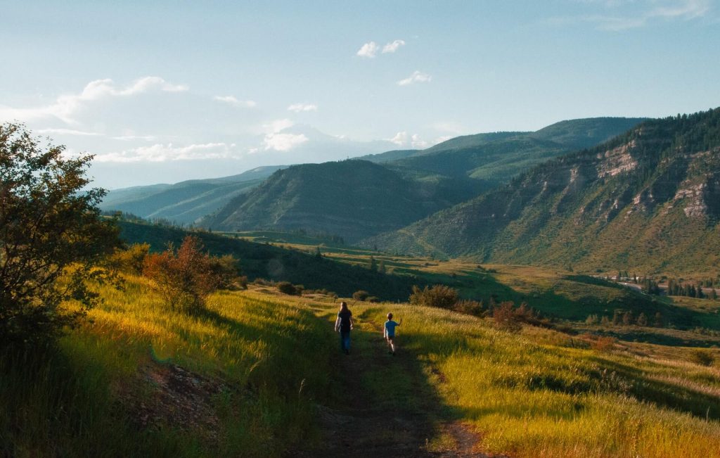 people hiking in Colorado wilderness