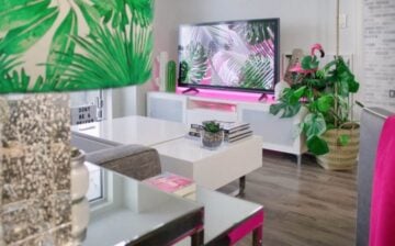 living room with decor and TV