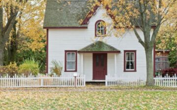 cottage style house in the woods