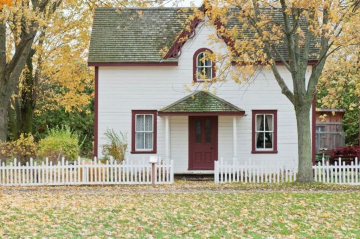 cottage style house in the woods