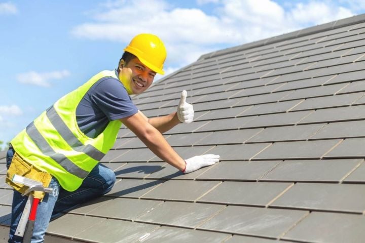 worker on the roof