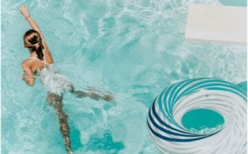 young woman swimming in a pool