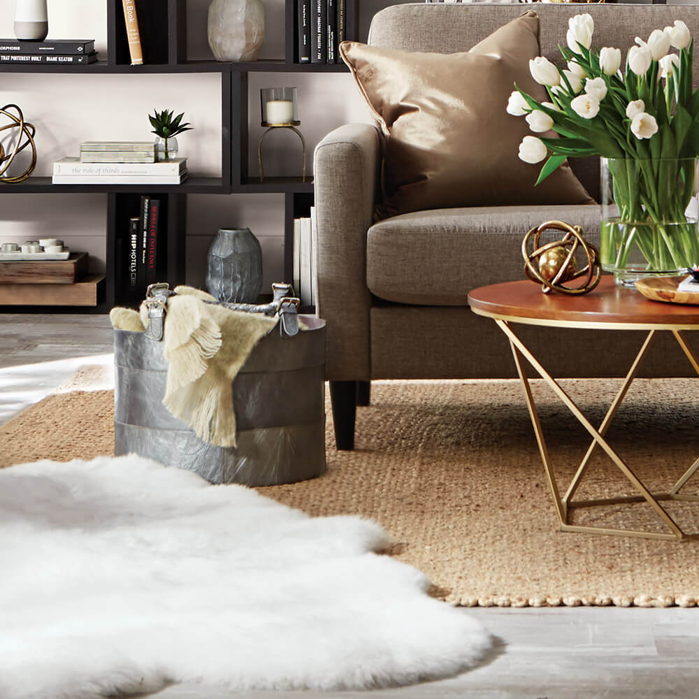 living room with carpets