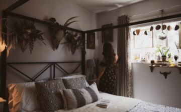 woman in decorated bedroom