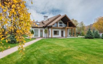 house in countryside with solar panel