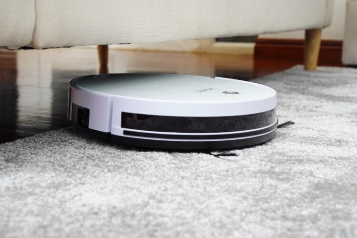 automatic vacuum on a carpet