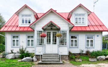 cottage style house with red roof