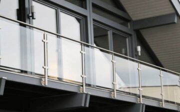 glass balustrades on a balcony