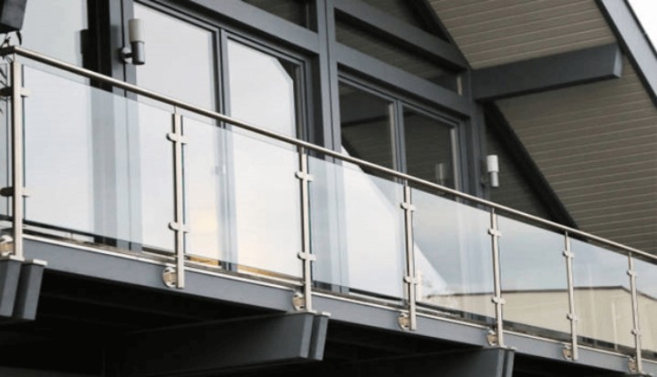 glass balustrades on a balcony