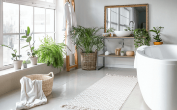 Newly renovated bathroom looking clean and inviting