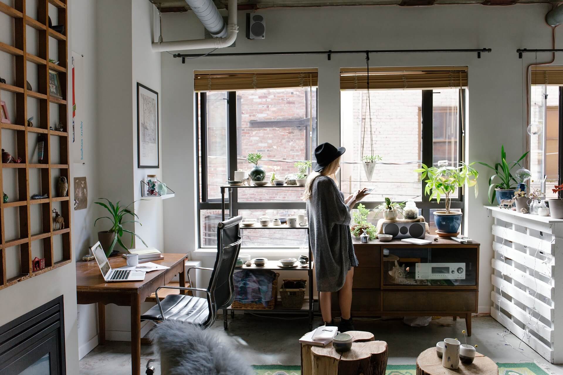 woman in a home office