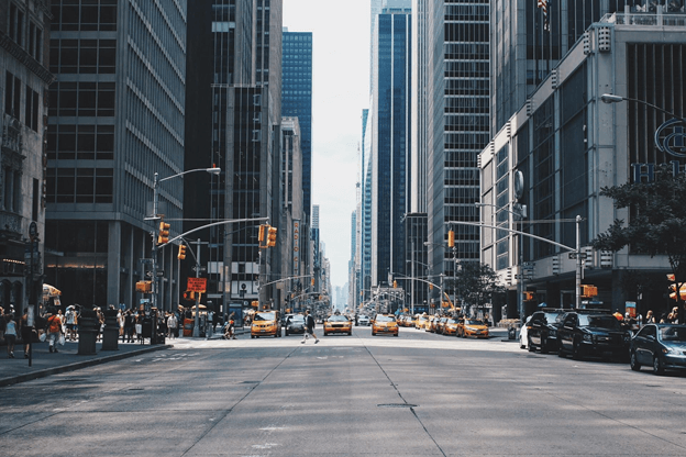 street view of Manhattan, NY