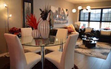 dining room decorated with good lighting