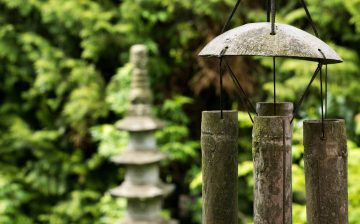 Feng Sui lantern in an outdoor garden