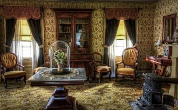 living room in a historic home