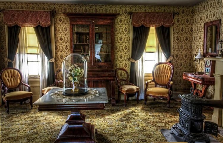 living room in a historic home