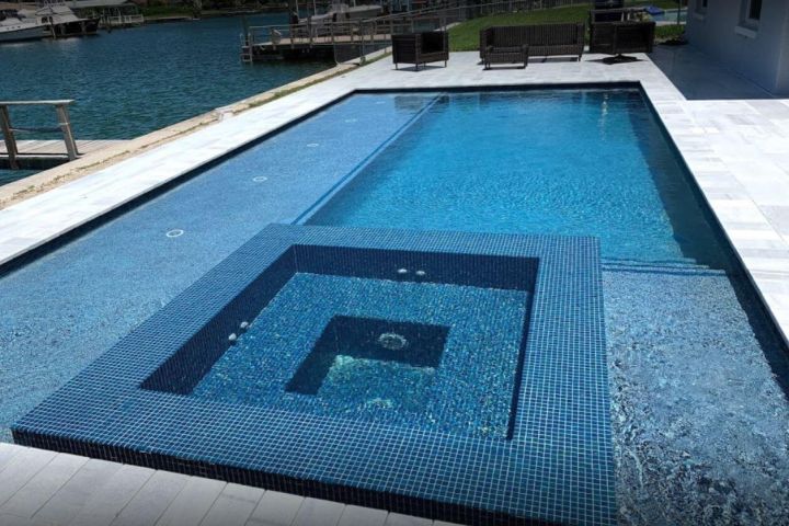 pool with jacuzzi