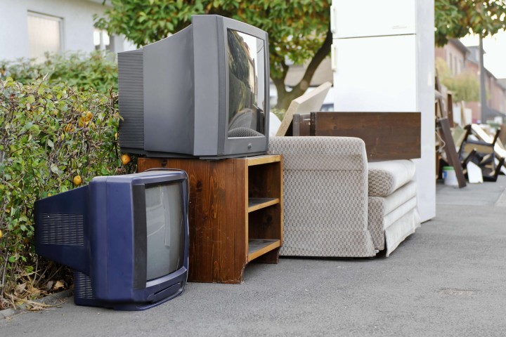 trash television and armchair