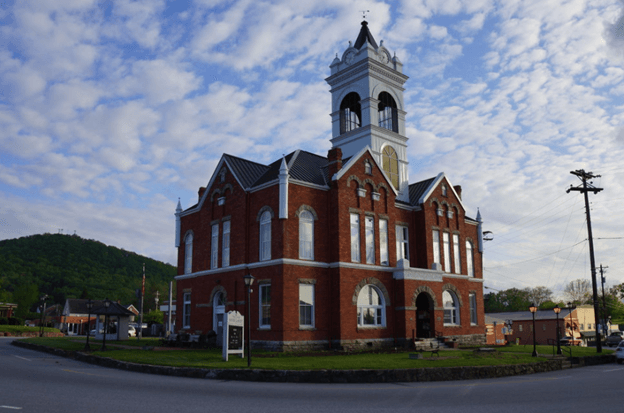 church in downtown Blairsville, GA