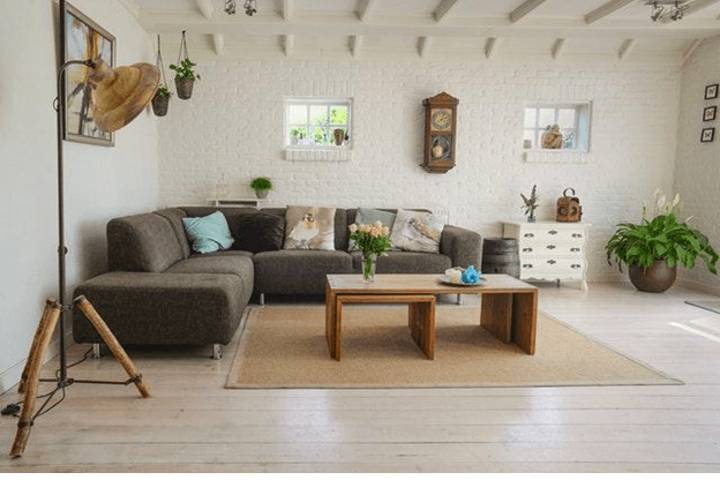 large dining room decorated with table and armchairs