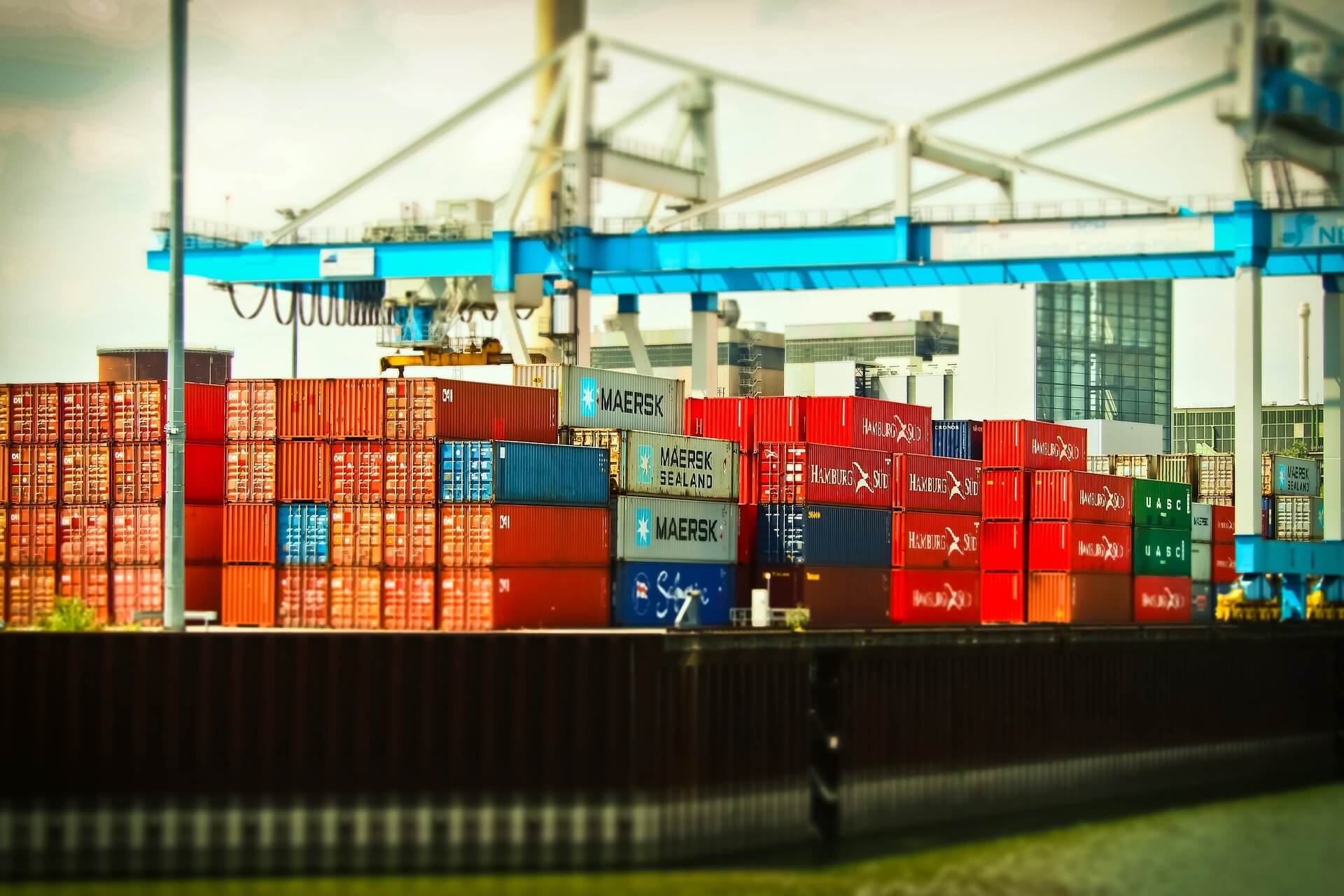 shipping containers on a dock